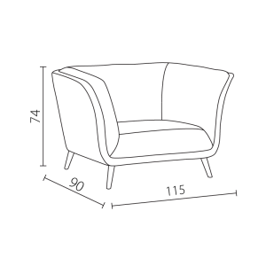 Кресло LENA - светлосиво 70