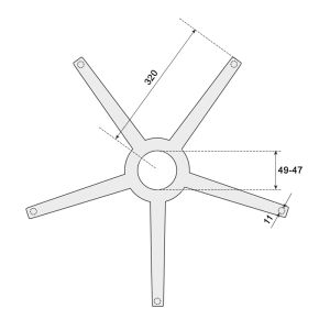 Звезда за офис стол - 320 мм - полипропилен