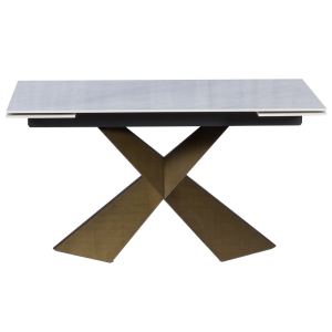 Разтегателна трапезна маса DABKI - бяло - злато