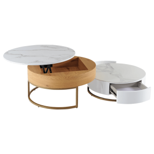 Комплект холни масички TAMPA 1 - бял + бук