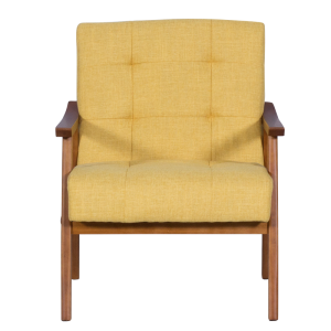 Кресло LEO - орех - жълт