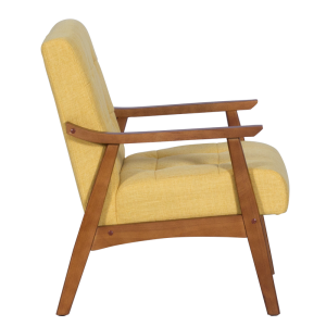 Кресло LEO - орех - жълт