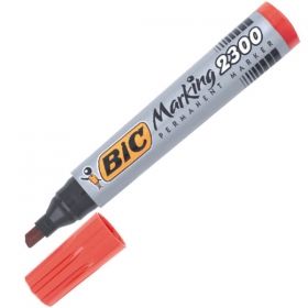 Перманентен маркер Bic 2300 Червен скосен връх