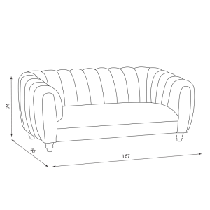 Двуместно канапе KORI - сив V