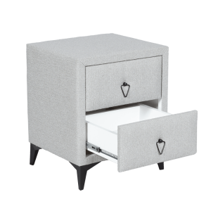 Нощно шкафче за спалня KOLAJEN LINEN - сив 02