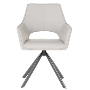 Трапезен стол READING 2 силиконова кожа - сив 67