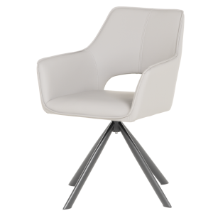 Трапезен стол READING 2 силиконова кожа - сив 67