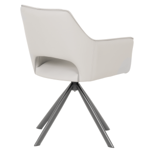 Трапезен стол READING 2 силиконова кожа - сив 67