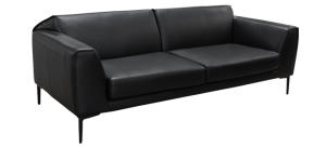 Кожен диван - тройка RONDE LUX - черен