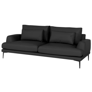 Кожен диван - тройка GRASTEN LUX  - черен