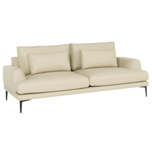 Кожен диван - тройка GRASTEN LUX - крем
