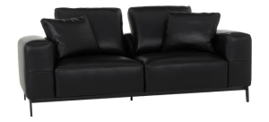 Кожен диван - двойка HALS LUX - черен