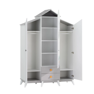 Трикрилен детски гардероб BIRD HOUSE