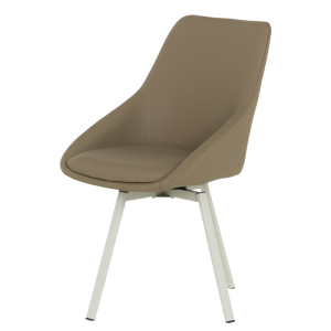 Трапезен стол WIGAN 1 силиконова кожа - кафяв 46