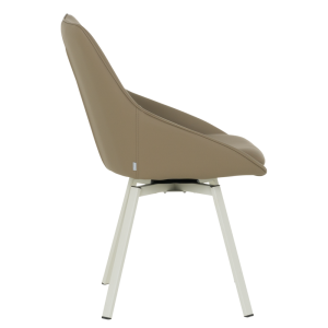 Трапезен стол WIGAN 1 силиконова кожа - кафяв 46