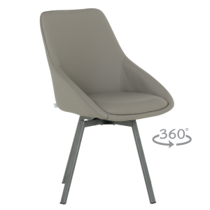 Трапезен стол WIGAN 2 силиконова кожа - сив 43