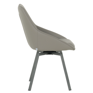 Трапезен стол WIGAN 2 силиконова кожа - сив 43