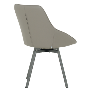 Трапезен стол WIGAN 2 силиконова кожа - сив 43