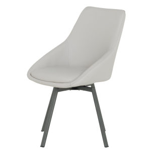 Трапезен стол WIGAN 2 силиконова кожа - светлосив 65