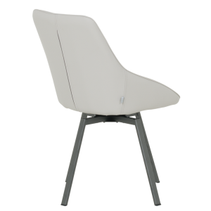 Трапезен стол WIGAN 2 силиконова кожа - светлосив 65