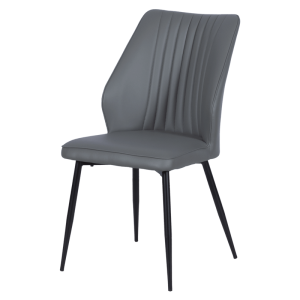 Трапезен стол LAREDO Y еко кожа - тъмносив 14