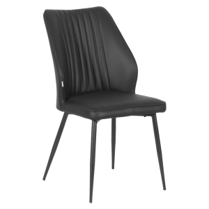 Трапезен стол LAREDO Y силиконова кожа - черен 60