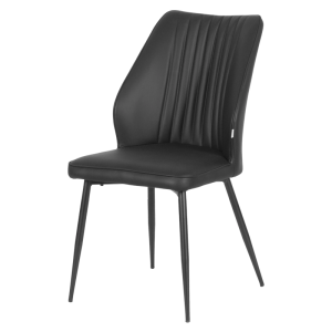 Трапезен стол LAREDO Y силиконова кожа - черен 60