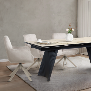 Разтегателна трапезна маса KOWAL - бяла