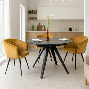 Разтегателна трапезна маса BOLKOW - кафява