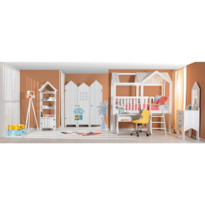 Еднокрилен гардероб десен MIAMI - бял