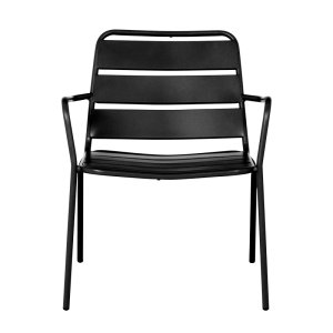 Метален градински стол SAKI - черен