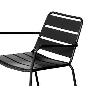 Метален градински стол SAKI - черен