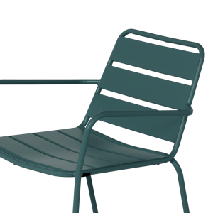 Метален градински стол SAKI - тъмнозелен