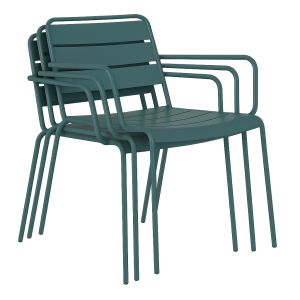 Метален градински стол SAKI - тъмнозелен