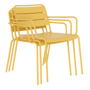 Метален градински стол SAKI - жълт