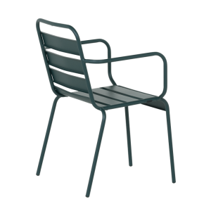 Метален градински стол INISA - тъмнозелен
