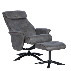 Кресло с табуретка EMA - сиво