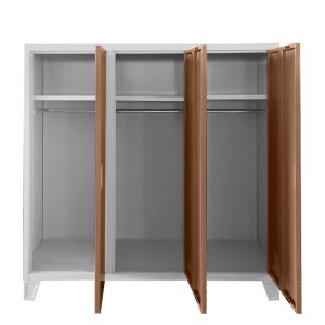 Метален шкаф Carmen CR-1605-3 JZ - сив / светлокафяв