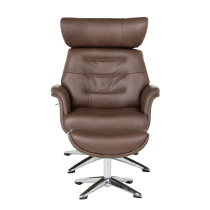 Кресло с табуретка TEDY - кафяво