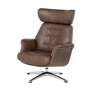 Кресло с табуретка TEDY - кафяво