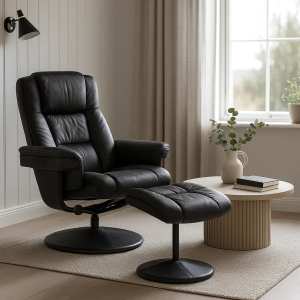 Кресло с табуретка JACKY - тъмносив