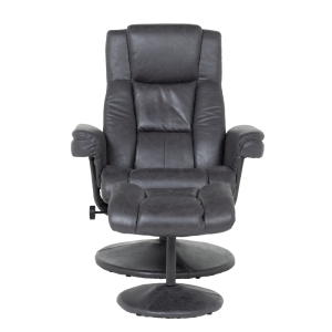 Кресло с табуретка JACKY - тъмносив