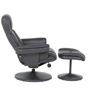 Кресло с табуретка JACKY - тъмносив