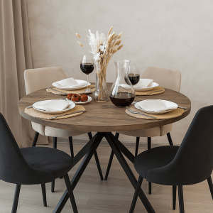 Трапезна маса LUDVIKA - орех / черно