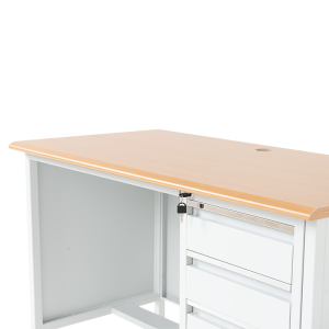 Метално бюро Carmen CR-1314 K - сиво / бук