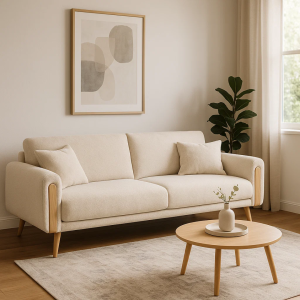 Разтегателен диван - тройка GOMA - бял E26