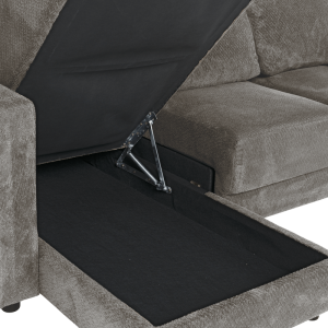 Ъглов разтегален диван BUMBA - сив Е13