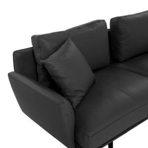 Кожен ъглов диван GRAM LUX - черен
