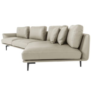 Кожен ъглов диван GRAM LUX - бежов