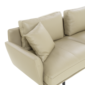 Кожен ъглов диван GRAM LUX - крем